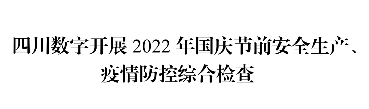 四川數字開(kāi)展2022年國慶節前安全生產(chǎn)、疫情防控綜合檢查